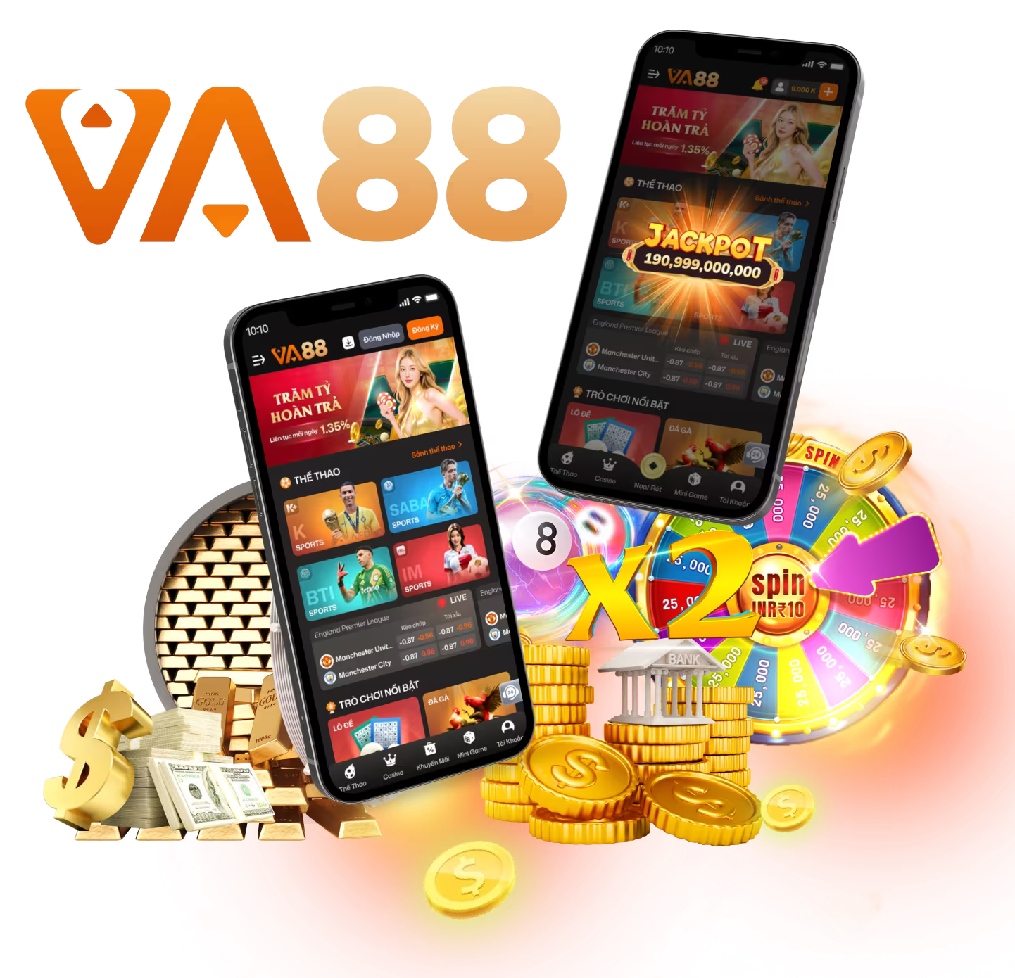 Dịch vụ di động VA88 hiển thị trên thiết bị